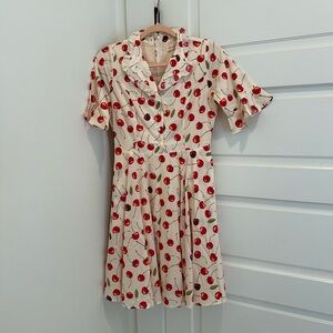 Ivy City Co Red Cherry Print Dress
